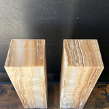 Handmade Pair of Onyx Table Lamps | Luxury Bedside Table Lamp | High End Bedside Decor | Modern Elegant Home Lighting | Earthy Decor