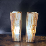 Handmade Pair of Onyx Table Lamps | Luxury Bedside Table Lamp | High End Bedside Decor | Modern Elegant Home Lighting | Earthy Decor