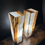 Handmade Pair of Onyx Table Lamps | Luxury Bedside Table Lamp | High End Bedside Decor | Modern Elegant Home Lighting | Earthy Decor