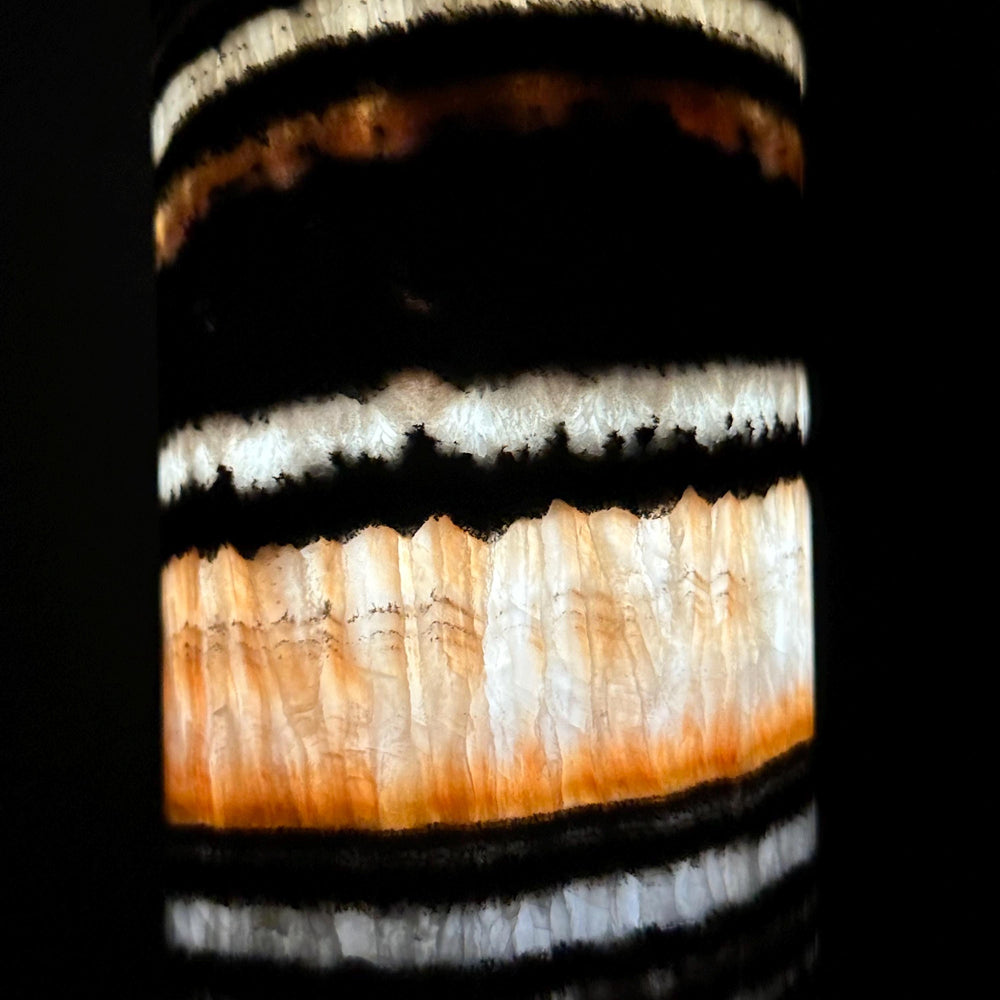 Handmade Banded Onyx Table Lamp | Luxury Bedside Table Lamp | High End Housewarming Gift | Healing Crystal Decor