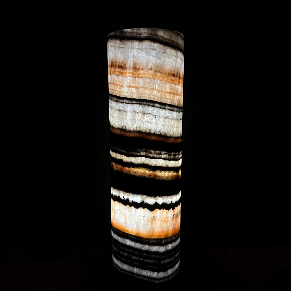 Handmade Banded Onyx Table Lamp | Luxury Bedside Table Lamp | High End Housewarming Gift | Healing Crystal Decor