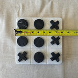 Marble Tic Tac Toe Game | Black & White Stone Board Game | Modern Coffee Table Decor | Handmade Luxury Gift | Minimalist Home Decor