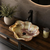 Green Onyx Stone Sink | Natural Stone Vessel Sink | Modern Irregular Handmade Onyx Basin | Luxury Vanity Top Bowl Sink