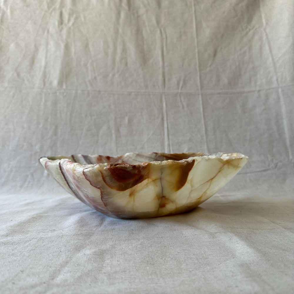 Natural Onyx Bowl – Luxury Stone Centerpiece, Minimalist Coffee Table Decor, Modern Organic Home Accent
