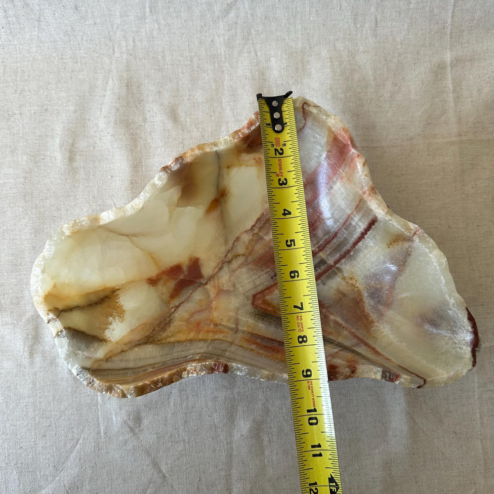 Natural Onyx Bowl – Luxury Stone Centerpiece, Minimalist Coffee Table Decor, Modern Organic Home Accent