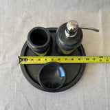 Black Marble Bathroom Set – 4 Piece Handmade Luxury Bath Accessories, Soap Dispenser, Tray, Toothbrush Holder, Soap Dish/Jewelry Dish