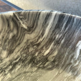 Round Marble Vessel Sink – Gray Natural Stone Bathroom Sink, Modern Handcrafted Marble Basin