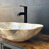 Beige Onyx Sink | Natural Stone Sink | Bathroom Vessel Sink | Handmade Vanity Sink | Earthy Toned Luxury Basin | Bowl Sink | Wabi Sabi