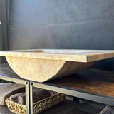 Travertine Stone Vanity Top | Natural Rock Bathroom Sink | Handmade Modern Vanity Basin | One of a Kind Stone Sink | Wabi Sabi