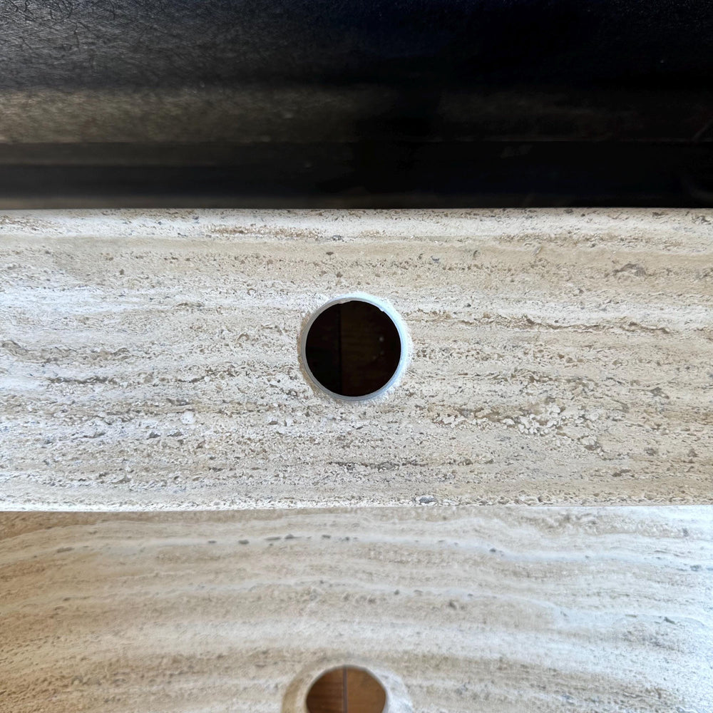 Travertine Stone Vanity Top | Natural Rock Bathroom Sink | Handmade Modern Vanity Basin | One of a Kind Stone Sink | Wabi Sabi