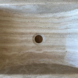 Superficie de Tocador de Piedra Travertino | Lavabo de Baño de Roca Natural | Palangana de Tocador Moderna Hecha a Mano | Lavabo de Piedra Único | Wabi Sabi