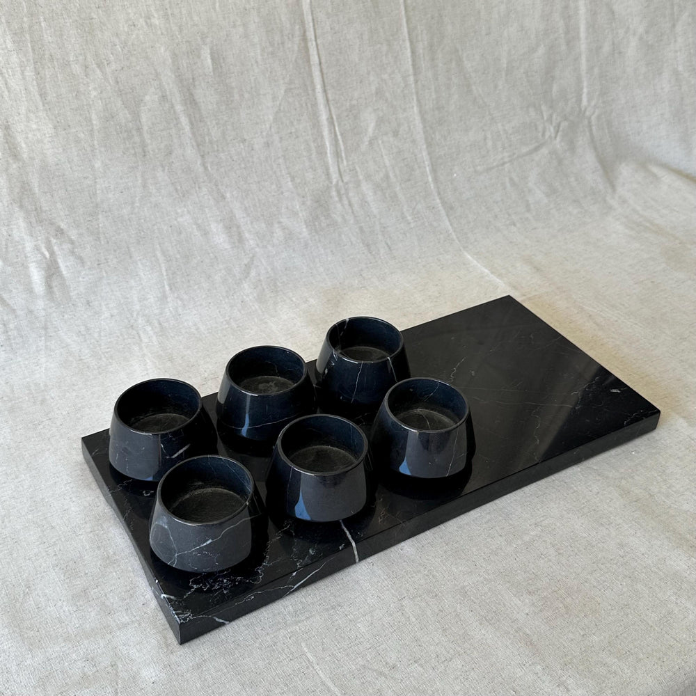 Black Marble Tequila Set | Handmade Mezcalero Set, Luxury Stone Shot Glass Set, Bar Decor, Unique Gift for Him