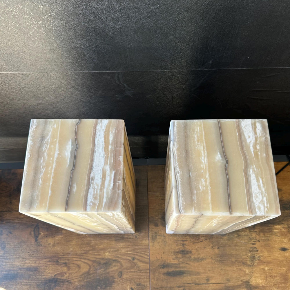 Handmade Pair of Onyx Table Lamps | Luxury Bedside Table Lamp | High End Bedside Decor | Modern Elegant Home Lighting