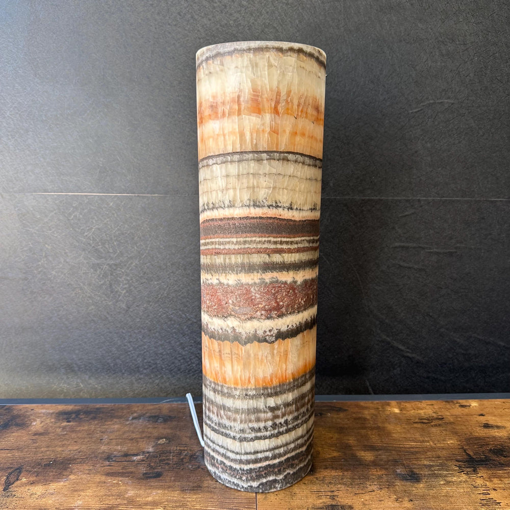 Handmade Banded Onyx Table Lamp | Luxury Bedside Table Lamp | High End Housewarming Gift | Healing Crystal Decor