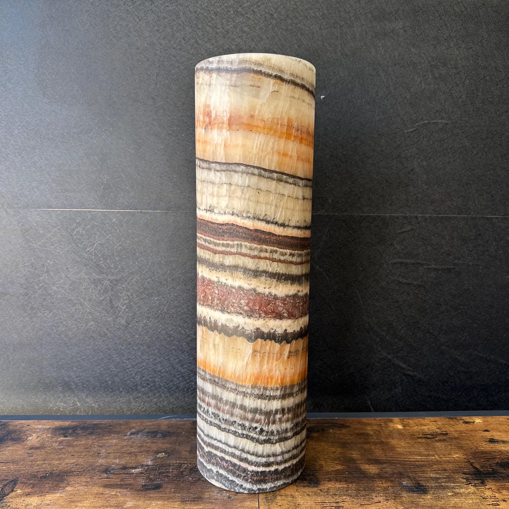 Handmade Banded Onyx Table Lamp | Luxury Bedside Table Lamp | High End Housewarming Gift | Healing Crystal Decor