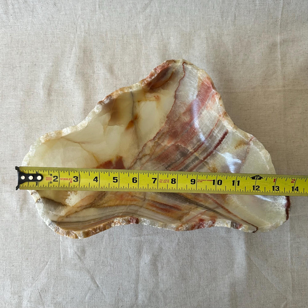 Natural Onyx Bowl – Luxury Stone Centerpiece, Minimalist Coffee Table Decor, Modern Organic Home Accent