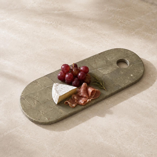 Marble Charcuterie Board Gray Stone Serving Board | Luxury Cheese Board Kitchen Decor | Housewarming Gift Entertaining Tray