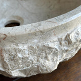 Handmade Travertine Stone Vessel Sink | Natural Rock Bathroom Sink | Rustic Modern Vanity Basin | One of a Kind Stone Sink | Wabi Sabi