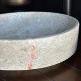 Handmade Beige Marble Vessel Sink | Natural Stone Bathroom Sink | Luxury Vanity Basin | Wabi Sabi