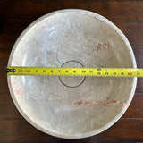 Handmade Beige Marble Vessel Sink | Natural Stone Bathroom Sink | Luxury Vanity Basin | Wabi Sabi