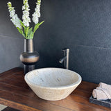 Handmade Travertine Stone Vessel Sink | Natural Rock Bathroom Sink | Modern Vanity Basin | One of a Kind Sink | Wabi Sabi