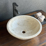 Handmade Travertine Stone Vessel Sink | Natural Rock Bathroom Sink | Modern Vanity Basin | One of a Kind Sink | Wabi Sabi
