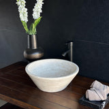 Handmade Travertine Stone Vessel Sink | Natural Rock Bathroom Sink | Modern Vanity Basin | One of a Kind Sink | Wabi Sabi