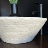 Handmade Travertine Stone Vessel Sink | Natural Rock Bathroom Sink | Modern Vanity Basin | One of a Kind Sink | Wabi Sabi
