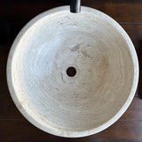 Handmade Travertine Stone Vessel Sink | Natural Rock Bathroom Sink | Modern Vanity Basin | One of a Kind Sink | Wabi Sabi