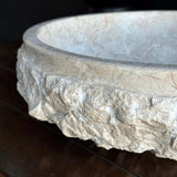 Handmade Travertine Stone Vessel Sink | Natural Rock Bathroom Sink | Rustic Modern Vanity Basin | One of a Kind Stone Sink | Wabi Sabi