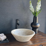 Handmade Travertine Stone Vessel Sink | Natural Rock Bathroom Sink | Modern Vanity Basin | One of a Kind Sink | Wabi Sabi