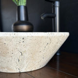 Handmade Travertine Stone Vessel Sink | Natural Rock Bathroom Sink | Modern Vanity Basin | One of a Kind Sink | Wabi Sabi