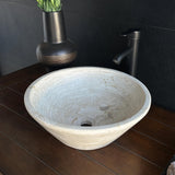 Handmade Travertine Stone Vessel Sink | Natural Rock Bathroom Sink | Modern Vanity Basin | One of a Kind Sink | Wabi Sabi