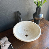 Handmade Travertine Stone Vessel Sink | Natural Rock Bathroom Sink | Modern Vanity Basin | One of a Kind Sink | Wabi Sabi