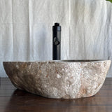 River Stone Sink | Luxury Handmade Natural Stone Over the Counter Sink