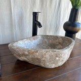 River Stone Sink | Luxury Handmade Natural Stone Over the Counter Sink