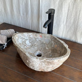 River Stone Sink | Luxury Handmade Natural Stone Over the Counter Sink