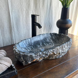 Gray Rustic Marble Stone Sink | Handmade & Natural | Luxury