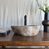 River Stone Sink | Luxury Handmade Natural Stone Over the Counter Sink