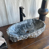 Gray Rustic Marble Stone Sink | Handmade & Natural | Luxury